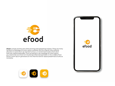efood | e letter logo design