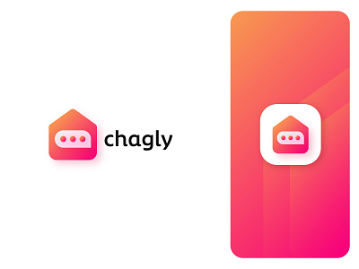 Logo Design for chagly abstract app branding chat logo creative logo flat free logo gradient logo home chat logo home logo identity illustrator logo logo design logo designer logo process logos minimal logo modern logo vector