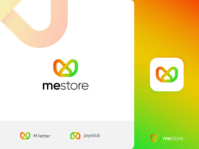 Logo Design for mestore | m letter joystick logo abstract logo app logo branding creative logo design flat game logo gradient logo icon joystick logo logo design logo mark logos logotype m logo modern logo popular popular logo vector