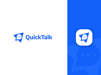 Logo Design for QuickTalk abstract logo blue branding chat logo creative logo design flat icon identity logo logo design logo designer logo mark logotype message app modern logo popular popular logo simple vector