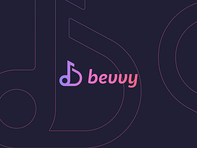 Logo Design for bevvy abstract design app logo branding creative logo design flat gradient logo graphic design icon design identity design letter b logo logo design logo mark logtype modern logo music app popular simple vector