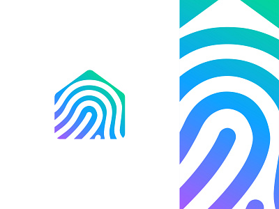 fingerprint home logo concept abstract branding colorful concept creative creative logo design fingerprint flat gradient home icon illustration logo logo design logo mark logos modern print vector