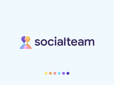 Logo Design for socialteam app logo branding branding identity clean creative logo design flat gradient logo icon identity design logo logo design logo mark logotype modern logo overlapping logo people simple social vector