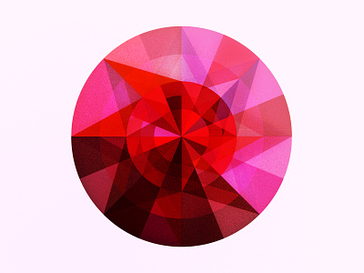Red Eye crystal facets illustration jewel