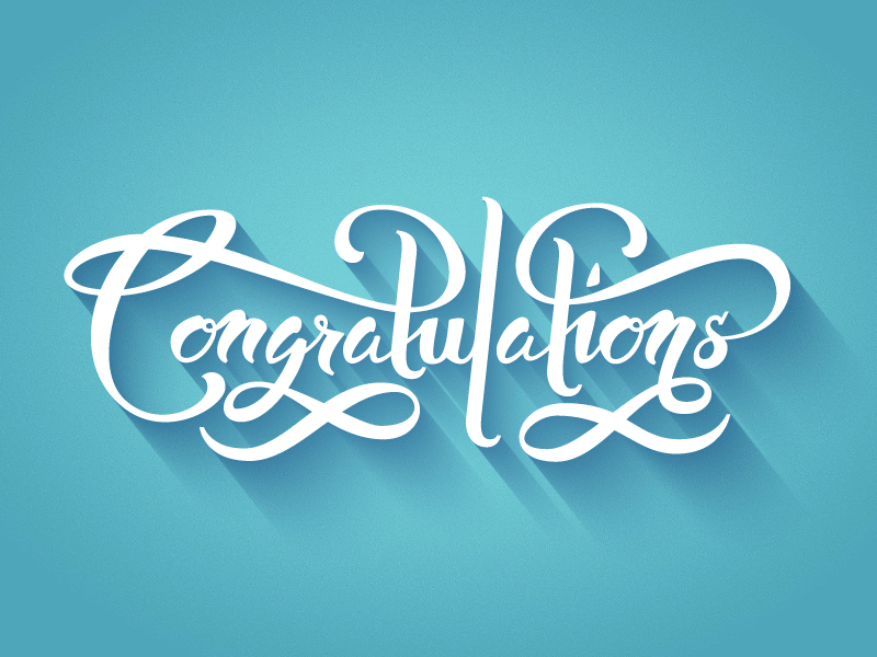 Congratulations! calligraphy congrats lettering letters vector