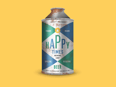 Happy Times Beer! ale beer beer can can happy illustration spot