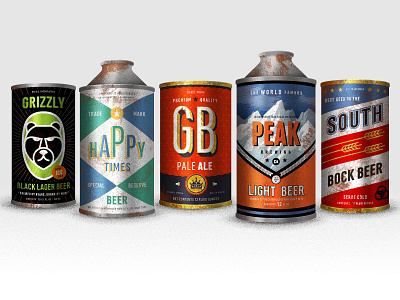 Beers for Fonts! antique beer beers booze cans illustration type typography