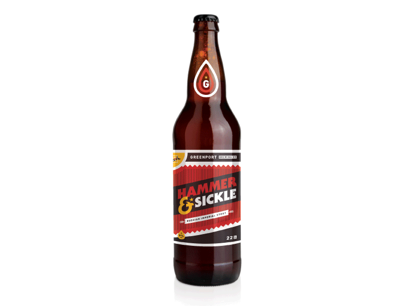 Hammer & Sickle alcohol beer bottle branding