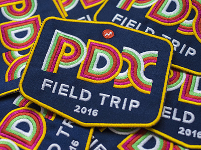 PDX Field Trip badge brand design patch pdx portland type typography