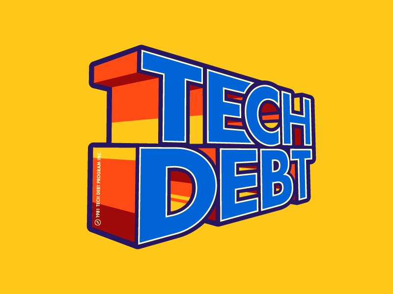 Tech Debt stickers 80s buzzfeed colorful illustration neon sticker stickers swag tech tech debt