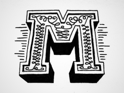 M sketch hand handdrawn letterforms lettering letters m type typography