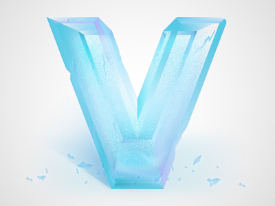 V frosty ice icy letterforms lettering letters type typography v very cold