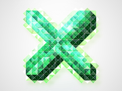 X emerald gem geometric green letterforms lettering letters march triangles type typography x