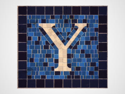 Y ceramic letterforms lettering letters newyorkcity nyc squares subway tiles typography y