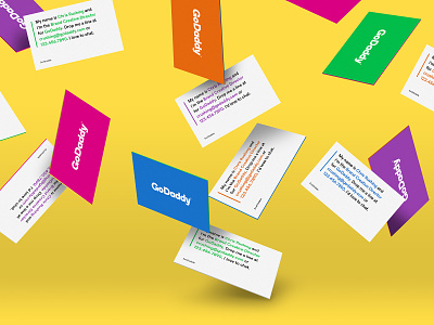 GoDaddy Business Cards brand branding business cards collateral coloful colors godaddy