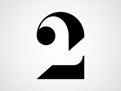 Two 2 black and white minimal number numbers numeral numerals two type typography