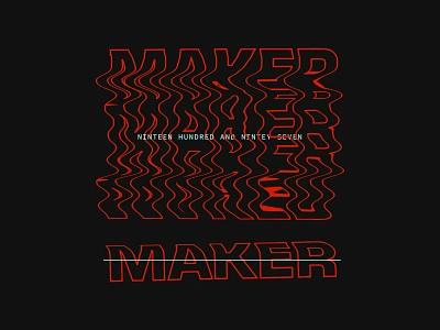 Maker design glitch letters type typography