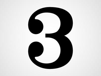 3 classic number numbers numeral numerals three type typography