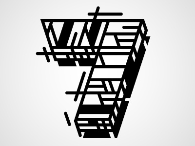 Seven deconstruct deconstructed grid number numeral seven wierd