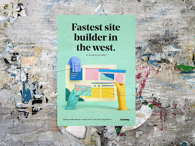 Fastest site builder in the west. 3d cgi design godaddy graphic design poster print website builder websites