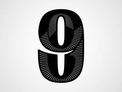 Nine black and white number numbers numeral numerals type typography