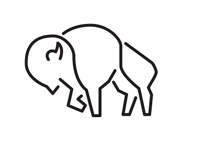 buffalo illustration animal bison buffalo icon illustration line logo vector