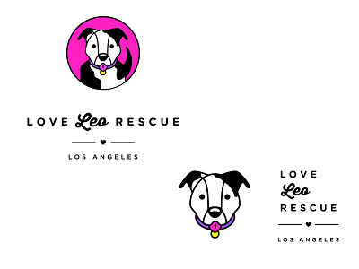 love leo rescue logo branding dog illustration logo vector