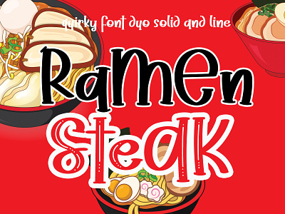 Ramen Steak beautiful black children crafty font cute display font fonts funny handwriting lettering minimalist modern playful quirky quotes script typeface typography vintage