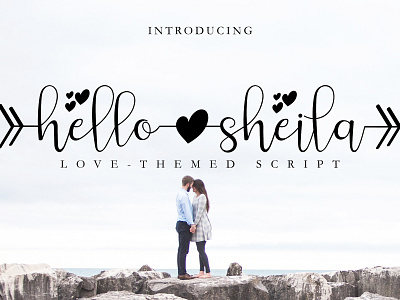 Hello Sheila branding calligraphy fashion font fonts handwriting handwritten heart lettering ligature love lovely script swash typeface typography wedding