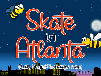 Skate In Atlanta - Playful Handwritten Font brush font cartoon font children font comic font crafty font cute font display font fun font handwriting handwritten lettering logo font playful font quirky font school font