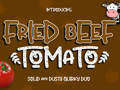 Fried Beef Tomato - Solid and Brush Display Font brush font cartoon font children font comic font crafty font cute font display font fun font handwriting handwritten lettering logo font playful font quirky font school font