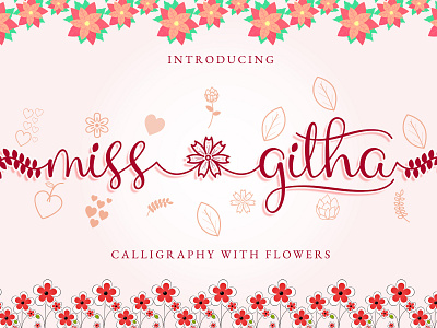 Miss Githa - Spring Font with Floral Theme