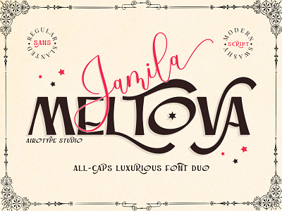 Jamila Meltova Font - Font Duo Script and Display font duo font script font with tail fonts handwriting lettering script swash font typeface typography wedding font
