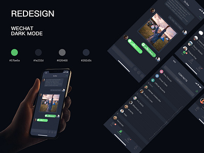 WECHAT app dark theme design ui wechat