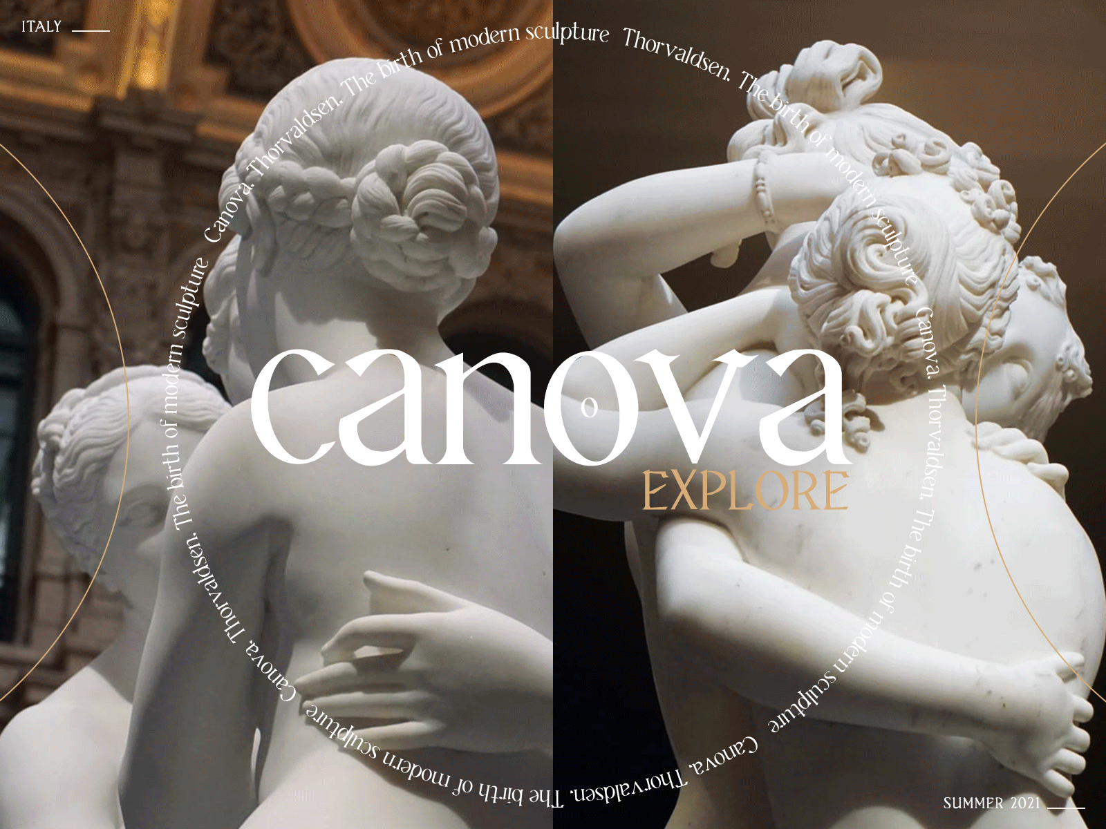 🎟️ Canova marble animation canova dribbble graphic design italy mood photoshop summer vacation vibes webdesign