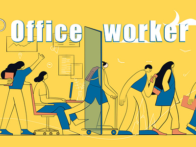 office worker illustration work