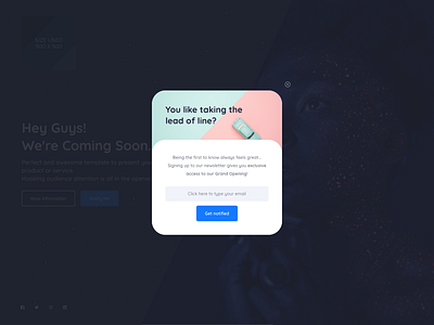 Newsletter Popup design layout ui ux web