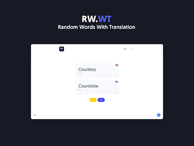 RW.WT - Random Words With Translation creative translator ui ux web design