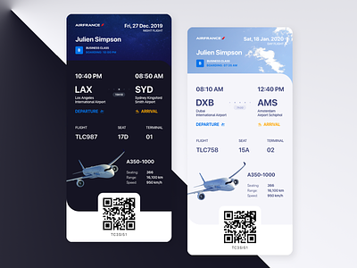 Boarding pass UI design app boarding pass flight mobile ui ux