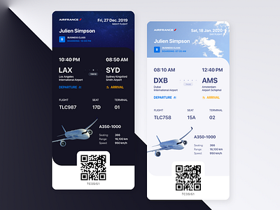 Boarding pass UI design