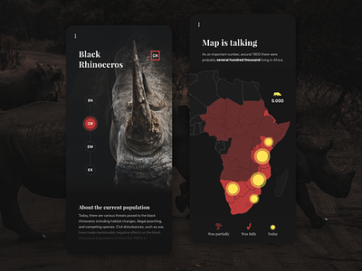 Rhino Map - Mobile App app application concept map mobile national geographic ui user experience ux