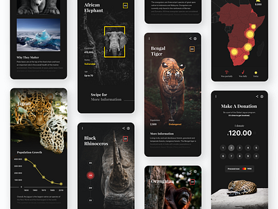 Threatened Species - Mobile App app application clean mobile national geographic ui user experience ux