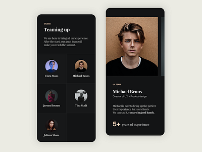 Team section - Mobile Website layout mobile ui user experience ux