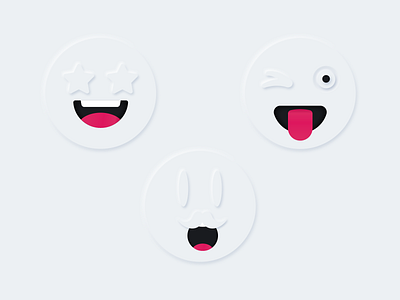 Neumorphism Emoji 2020 clean emoji illustration illustrator neumorphism ui