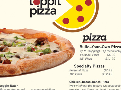 Pizza Menu layout logo pizza typography