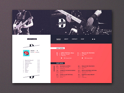 Darius webpage band design music player web webpage