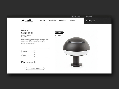 lowatt Diplom work header homepage lighting luxury night onlineshop webdesign