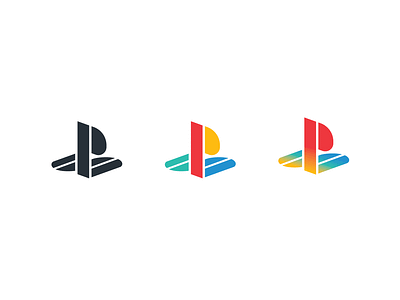 PlayStation logo redesign brand branding game gamer geometric logo playstation ps redesign retro sony video games vintage