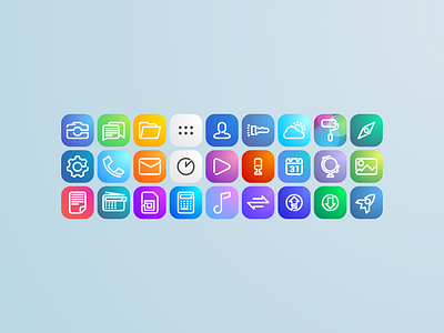 Icons Set app condor gradient icon linear minimal one line smartphone theme ui
