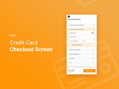 Daily Ui Challenge Day 02 : checkout screen checkout page credit card checkout creditcard illustraion orange payment